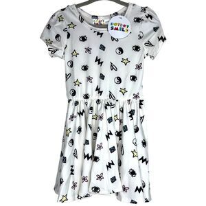 NEW Dot Dot Smile Yin Yang Stars Floral Cap Sleeve Dress 12-24M
